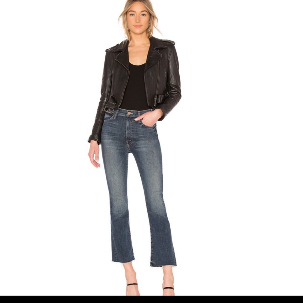 Mother Hustler High Rise Ankle Fray Size 28